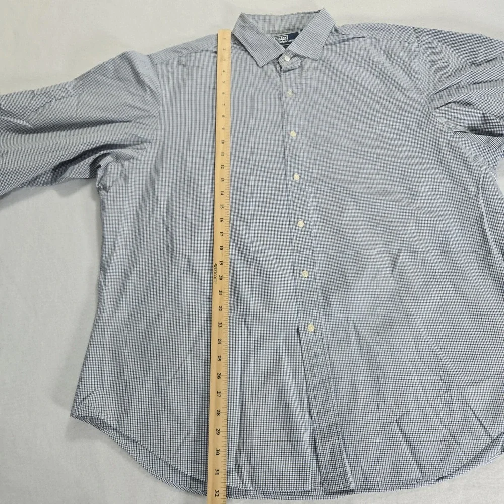 Polo Ralph Lauren Estate Shirt Mens 18 2XL Blue Classic Fit Button Up